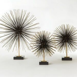 Gold and Black Starburst/Firework Sculptures